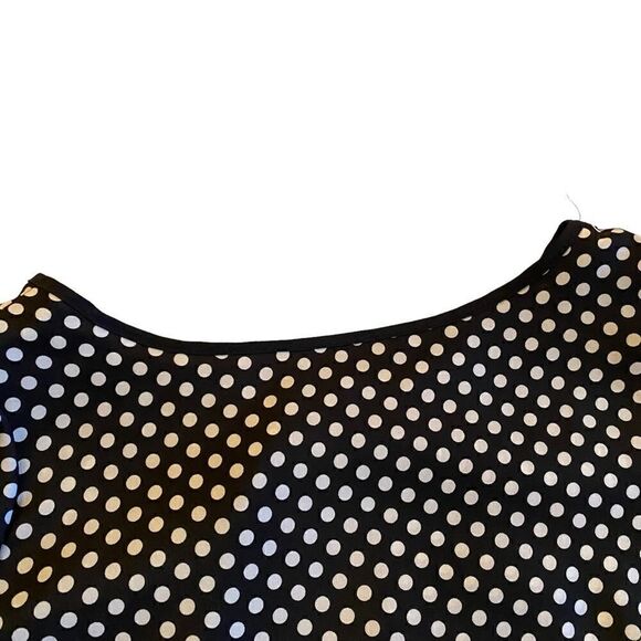 EUC Missy B Blouse with Open Back in Black with White Polka Dots - Picture 5 of 10